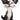 Little Paws Domino - Black & White Cat Figurine