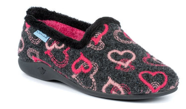 Lunar Jolly Black Heart Full Slipper - KLA147