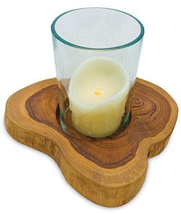 Makasi Root Natural Table Lantern With Glass