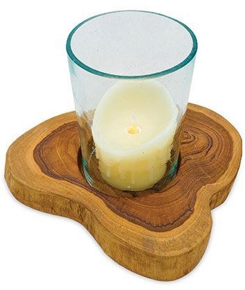 Makasi Root Natural Table Lantern With Glass