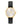 Olivia Burton Bee Ultra Slim Gold & Black Leather Strap Watch