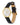 Olivia Burton Bee Ultra Slim Gold & Black Leather Strap Watch