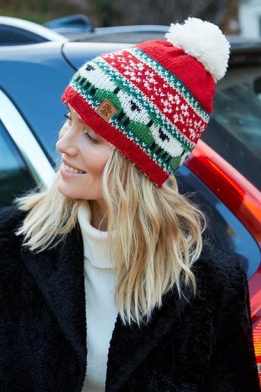 Pachamama Christmas Sheep Bobble Beanie