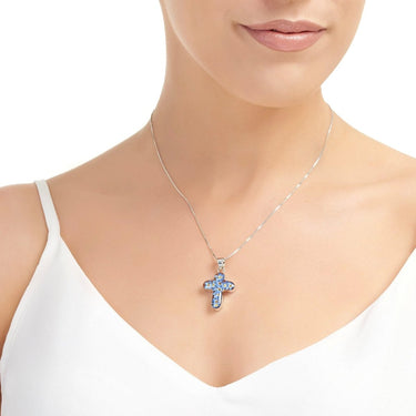 Shrieking Violet Cross Forget-Me-Not Necklace