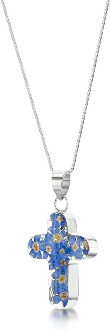 Shrieking Violet Cross Forget-Me-Not Necklace