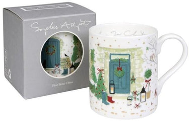 Sophie Allport Christmas Mug Holly & Berry Door