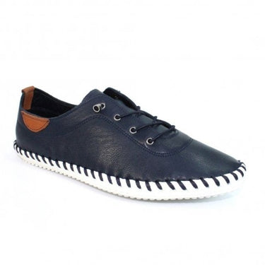 St Ives Leather Plimsoll