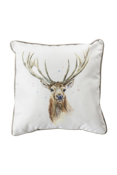 Stag Watercolour Cushion 45 x 45cm in Mink