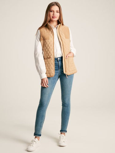 Joules Stately Diamond Quilted Gilet 'Equine Beige'