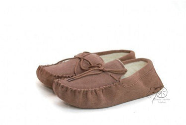 Unisex Sheepskin Lined Moccasin in Camel