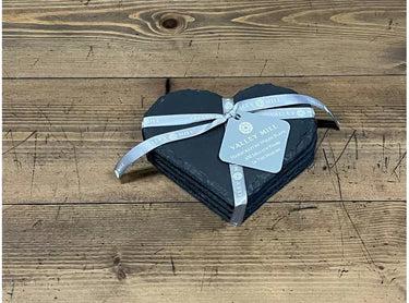 Valley Mill 4 Heart Welsh Slate Coasters