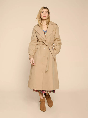 White Stuff Finley Trench Coat - Light Natural