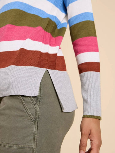 White Stuff Olive Stripe Knitted Jumper