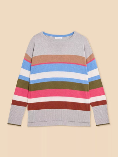 White Stuff Olive Stripe Knitted Jumper