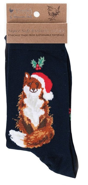 Wrendale Christmas 'Festive Fox' Fox Socks