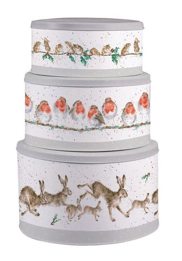 Wrendale Designs Country Animal Christmas Cake Tin